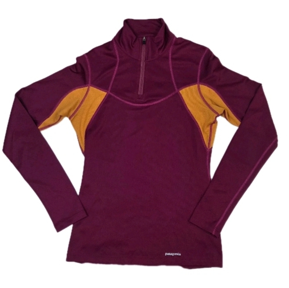 Patagonia Capilene 4 Expedition Weight 1/4 Zip Jacket Size XS Berry/Orange